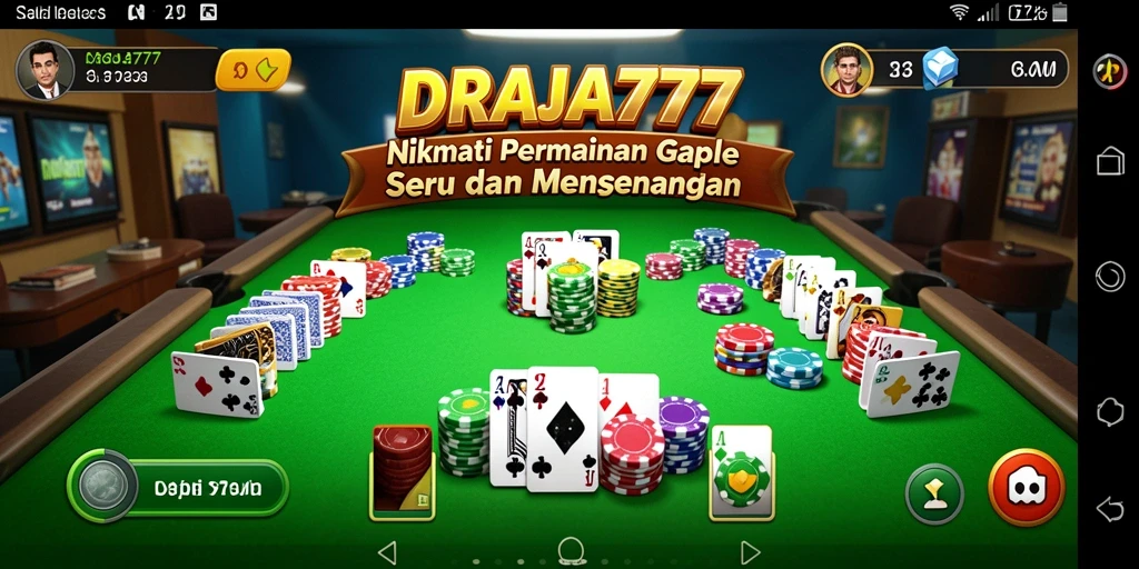 Tampilan gameplay seru DRAJA777 saat bermain Gaple online.