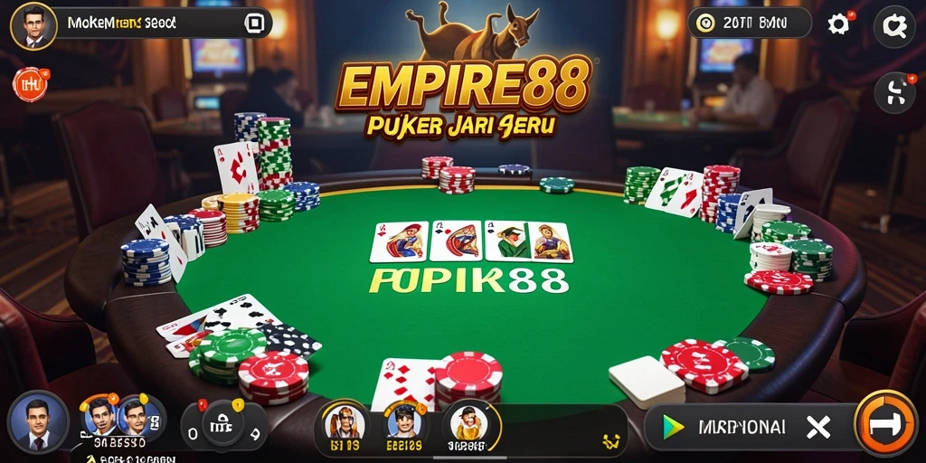 Screenshot EMPIRE88 menampilkan gameplay Poker yang mendebarkan.