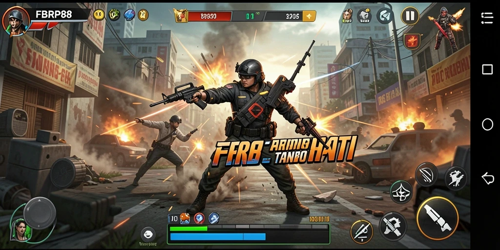 Tampilan aksi intens dalam gameplay FBRP88.