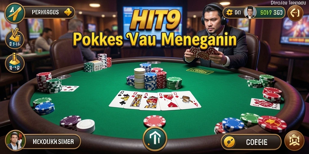 Tampilan gameplay seru dalam HIT9 saat bermain Poker.