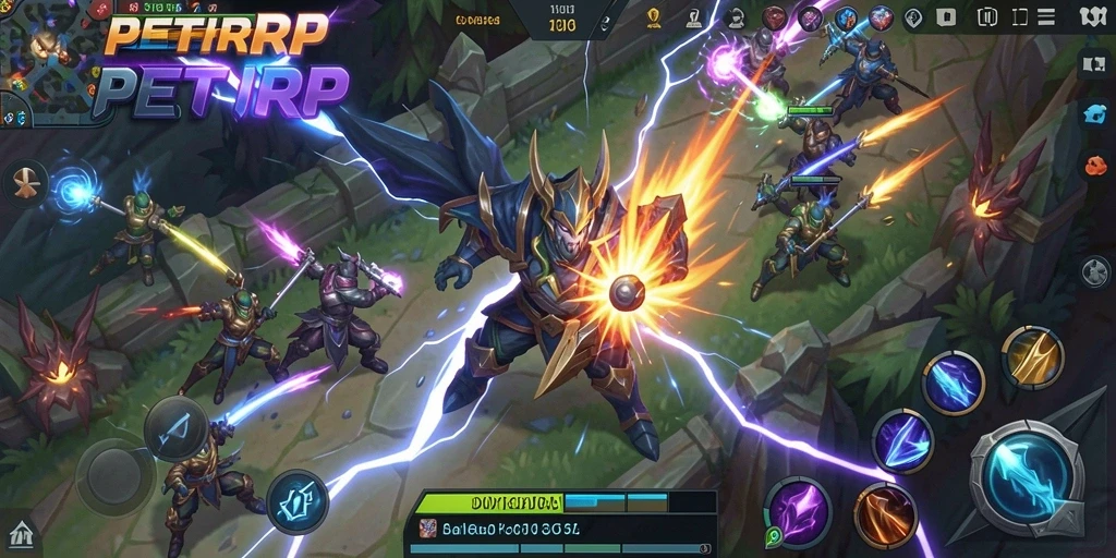 Tampilan gameplay seru dari permainan MOBA PETIRRP.
